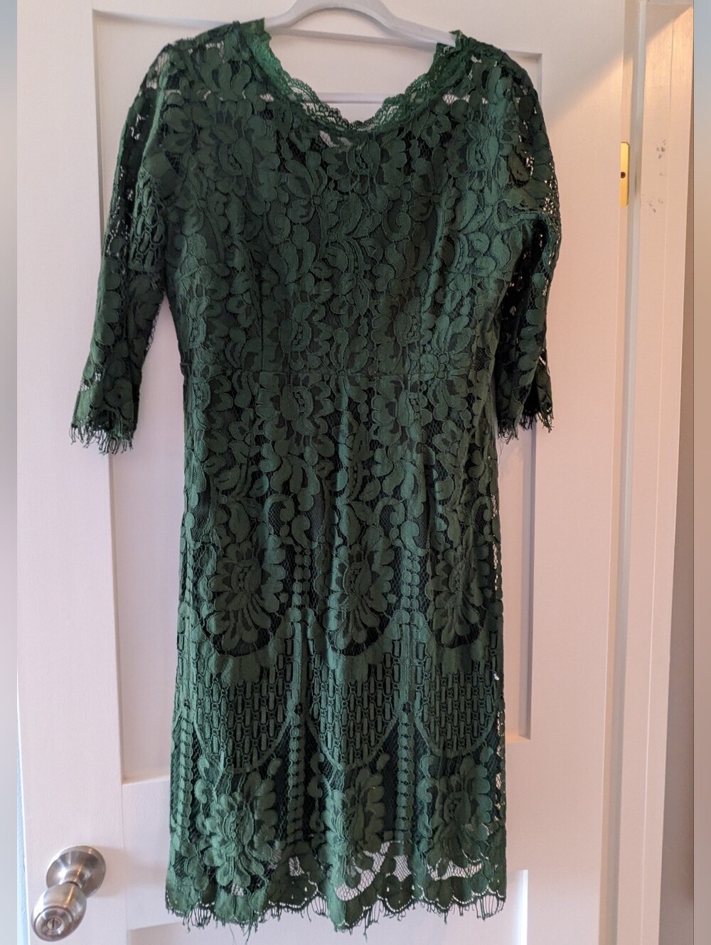 Green Lace Sheath Dress - Women